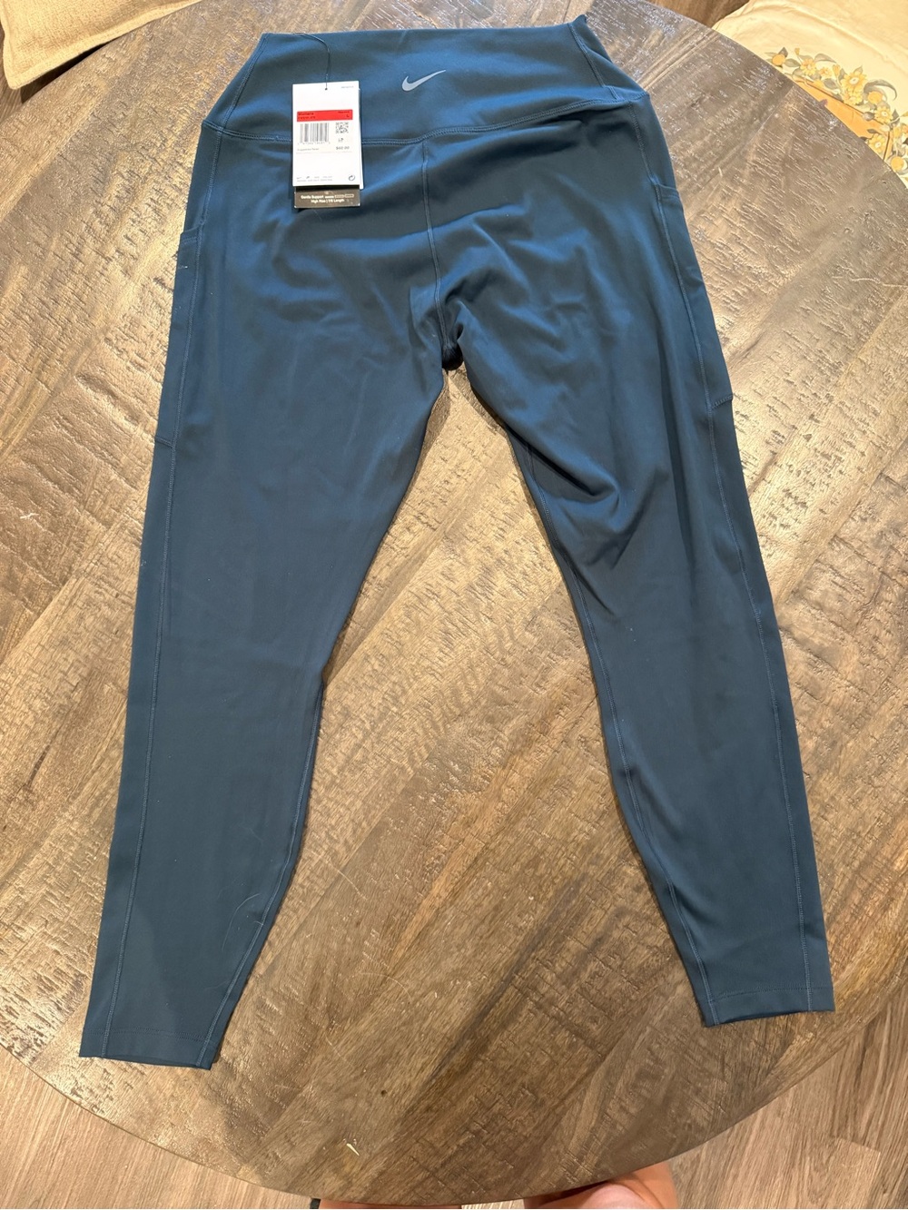 Nike Dark Teal/Blue High-Waist Leggings with Side Pocket. NWT. Size L. - Picture 3 of 5